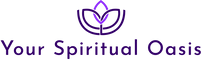 Logo for Your Spiritual Oasis, featuring a stylized purple lotus icon above the brand name.