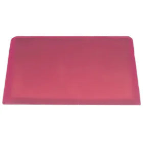 Pink rectangular essential oil soap bar with semi-transparent appearance and clean edges.