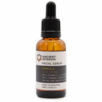 Ancient Wisdom Facial Serum Marula – amber glass bottle with dropper cap, skin renew with vitamins C, E & amino acids, 30ml.